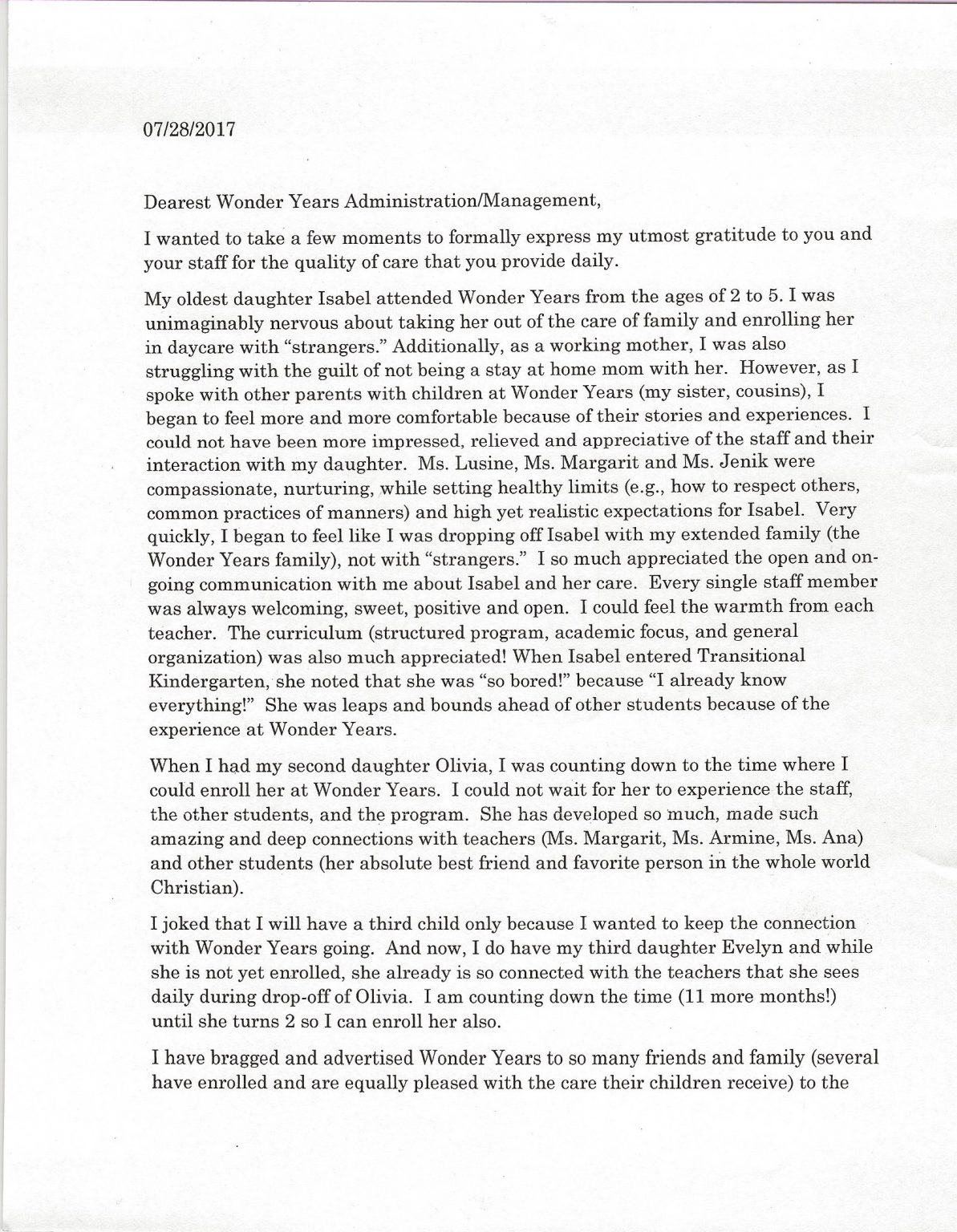 My wonder years essay image